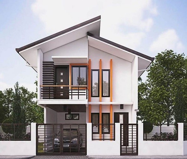 Mẫu nhà phố 2 tầng Mẫu nhà mái lệch