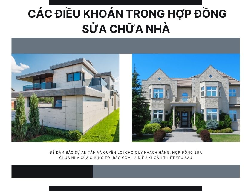 Các điều khoản trong hợp đồng sửa chữa nhà